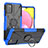 Funda Bumper Silicona y Plastico Mate Carcasa con Magnetico Anillo de dedo Soporte JX3 para Samsung Galaxy M02s Azul