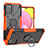 Funda Bumper Silicona y Plastico Mate Carcasa con Magnetico Anillo de dedo Soporte JX3 para Samsung Galaxy M02s Naranja