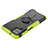 Funda Bumper Silicona y Plastico Mate Carcasa con Magnetico Anillo de dedo Soporte JX3 para Samsung Galaxy M12 Verde