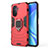 Funda Bumper Silicona y Plastico Mate Carcasa con Magnetico Anillo de dedo Soporte KC1 para Huawei Nova Y70 Plus Rojo