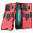 Funda Bumper Silicona y Plastico Mate Carcasa con Magnetico Anillo de dedo Soporte KC1 para Realme GT Neo6 5G Rojo