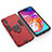 Funda Bumper Silicona y Plastico Mate Carcasa con Magnetico Anillo de dedo Soporte KC1 para Samsung Galaxy A70S Rojo