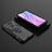 Funda Bumper Silicona y Plastico Mate Carcasa con Magnetico Anillo de dedo Soporte KC1 para Xiaomi Redmi 9 Prime India Negro