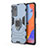 Funda Bumper Silicona y Plastico Mate Carcasa con Magnetico Anillo de dedo Soporte KC1 para Xiaomi Redmi Note 11 Pro 4G Azul