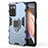 Funda Bumper Silicona y Plastico Mate Carcasa con Magnetico Anillo de dedo Soporte KC1 para Xiaomi Redmi Note 11 Pro+ Plus 5G Azul