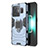 Funda Bumper Silicona y Plastico Mate Carcasa con Magnetico Anillo de dedo Soporte KC2 para Realme GT Neo6 5G Azul