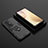 Funda Bumper Silicona y Plastico Mate Carcasa con Magnetico Anillo de dedo Soporte KC2 para Vivo X70 Pro+ Plus 5G Negro