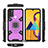 Funda Bumper Silicona y Plastico Mate Carcasa con Magnetico Anillo de dedo Soporte KC3 para Samsung Galaxy M21 Morado