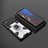 Funda Bumper Silicona y Plastico Mate Carcasa con Magnetico Anillo de dedo Soporte KC3 para Xiaomi Redmi Note 11E Pro 5G Blanco