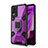 Funda Bumper Silicona y Plastico Mate Carcasa con Magnetico Anillo de dedo Soporte KC4 para Vivo V21e 4G Morado