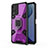 Funda Bumper Silicona y Plastico Mate Carcasa con Magnetico Anillo de dedo Soporte KC4 para Vivo Y33T Morado