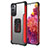 Funda Bumper Silicona y Plastico Mate Carcasa con Magnetico Anillo de dedo Soporte LK1 para Samsung Galaxy S20 FE 4G Rojo