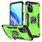 Funda Bumper Silicona y Plastico Mate Carcasa con Magnetico Anillo de dedo Soporte MQ1 para Oppo A36 Verde