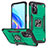 Funda Bumper Silicona y Plastico Mate Carcasa con Magnetico Anillo de dedo Soporte MQ1 para Oppo A36 Verde Noche