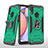 Funda Bumper Silicona y Plastico Mate Carcasa con Magnetico Anillo de dedo Soporte MQ1 para Samsung Galaxy A10s Verde Noche
