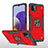 Funda Bumper Silicona y Plastico Mate Carcasa con Magnetico Anillo de dedo Soporte MQ1 para Samsung Galaxy A22 5G Rojo