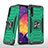 Funda Bumper Silicona y Plastico Mate Carcasa con Magnetico Anillo de dedo Soporte MQ1 para Samsung Galaxy A30S Verde Noche