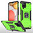 Funda Bumper Silicona y Plastico Mate Carcasa con Magnetico Anillo de dedo Soporte MQ1 para Samsung Galaxy A42 5G Verde