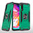 Funda Bumper Silicona y Plastico Mate Carcasa con Magnetico Anillo de dedo Soporte MQ1 para Samsung Galaxy A70 Verde Noche