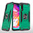 Funda Bumper Silicona y Plastico Mate Carcasa con Magnetico Anillo de dedo Soporte MQ1 para Samsung Galaxy A70S Verde Noche