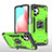 Funda Bumper Silicona y Plastico Mate Carcasa con Magnetico Anillo de dedo Soporte MQ1 para Samsung Galaxy M32 5G Verde