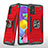Funda Bumper Silicona y Plastico Mate Carcasa con Magnetico Anillo de dedo Soporte MQ1 para Samsung Galaxy M40S Rojo