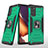 Funda Bumper Silicona y Plastico Mate Carcasa con Magnetico Anillo de dedo Soporte MQ1 para Samsung Galaxy Note 20 5G Verde Noche