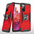 Funda Bumper Silicona y Plastico Mate Carcasa con Magnetico Anillo de dedo Soporte MQ1 para Samsung Galaxy S20 FE 4G Rojo