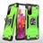 Funda Bumper Silicona y Plastico Mate Carcasa con Magnetico Anillo de dedo Soporte MQ1 para Samsung Galaxy S20 FE 4G Verde