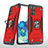 Funda Bumper Silicona y Plastico Mate Carcasa con Magnetico Anillo de dedo Soporte MQ1 para Samsung Galaxy S20 Plus Rojo