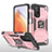 Funda Bumper Silicona y Plastico Mate Carcasa con Magnetico Anillo de dedo Soporte MQ1 para Xiaomi Mi 10T 5G Oro Rosa