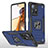 Funda Bumper Silicona y Plastico Mate Carcasa con Magnetico Anillo de dedo Soporte MQ1 para Xiaomi Mi 11T 5G Azul