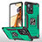 Funda Bumper Silicona y Plastico Mate Carcasa con Magnetico Anillo de dedo Soporte MQ1 para Xiaomi Mi 11T 5G Verde Noche