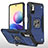Funda Bumper Silicona y Plastico Mate Carcasa con Magnetico Anillo de dedo Soporte MQ1 para Xiaomi POCO M3 Pro 5G Azul