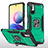 Funda Bumper Silicona y Plastico Mate Carcasa con Magnetico Anillo de dedo Soporte MQ1 para Xiaomi POCO M3 Pro 5G Verde Noche