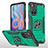 Funda Bumper Silicona y Plastico Mate Carcasa con Magnetico Anillo de dedo Soporte MQ1 para Xiaomi Poco M4 Pro 5G Verde Noche