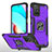 Funda Bumper Silicona y Plastico Mate Carcasa con Magnetico Anillo de dedo Soporte MQ1 para Xiaomi Redmi 10 (2022) Morado