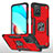 Funda Bumper Silicona y Plastico Mate Carcasa con Magnetico Anillo de dedo Soporte MQ1 para Xiaomi Redmi 10 (2022) Rojo