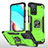 Funda Bumper Silicona y Plastico Mate Carcasa con Magnetico Anillo de dedo Soporte MQ1 para Xiaomi Redmi 10 (2022) Verde