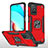 Funda Bumper Silicona y Plastico Mate Carcasa con Magnetico Anillo de dedo Soporte MQ1 para Xiaomi Redmi 10 4G Rojo