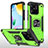 Funda Bumper Silicona y Plastico Mate Carcasa con Magnetico Anillo de dedo Soporte MQ1 para Xiaomi Redmi 10 Power Verde