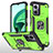 Funda Bumper Silicona y Plastico Mate Carcasa con Magnetico Anillo de dedo Soporte MQ1 para Xiaomi Redmi 11 Prime 5G Verde