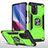 Funda Bumper Silicona y Plastico Mate Carcasa con Magnetico Anillo de dedo Soporte MQ1 para Xiaomi Redmi K40 Pro 5G Verde