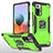 Funda Bumper Silicona y Plastico Mate Carcasa con Magnetico Anillo de dedo Soporte MQ1 para Xiaomi Redmi Note 10 Pro 4G Verde