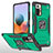 Funda Bumper Silicona y Plastico Mate Carcasa con Magnetico Anillo de dedo Soporte MQ1 para Xiaomi Redmi Note 10 Pro 4G Verde Noche