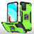 Funda Bumper Silicona y Plastico Mate Carcasa con Magnetico Anillo de dedo Soporte MQ1 para Xiaomi Redmi Note 11 4G (2021) Verde