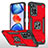 Funda Bumper Silicona y Plastico Mate Carcasa con Magnetico Anillo de dedo Soporte MQ1 para Xiaomi Redmi Note 11 Pro+ Plus 5G Rojo