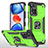 Funda Bumper Silicona y Plastico Mate Carcasa con Magnetico Anillo de dedo Soporte MQ1 para Xiaomi Redmi Note 11 Pro+ Plus 5G Verde