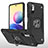 Funda Bumper Silicona y Plastico Mate Carcasa con Magnetico Anillo de dedo Soporte MQ1 para Xiaomi Redmi Note 11 SE 5G Negro