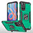 Funda Bumper Silicona y Plastico Mate Carcasa con Magnetico Anillo de dedo Soporte MQ1 para Xiaomi Redmi Note 11T 5G Verde Noche